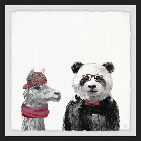 Panda and Llama in Pink