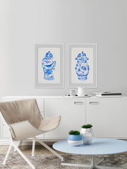 Blue Mink Jars Diptych