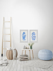 Blue Mink Jars Diptych