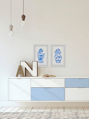 Blue Mink Jars Diptych