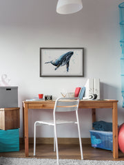 Watercolor Blue Whale