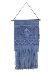 Blue Diamond Macrame Wall Hanging