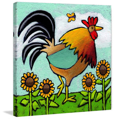Rooster with Sunflowers