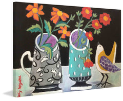 Two Cheery Vases and a Chirp