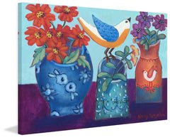 Blue and Orange Vases with Chirp