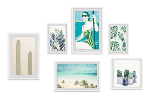 Persian Greens Hexaptych