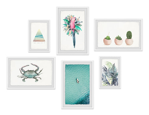 Turquoise Wonderment Hexaptych