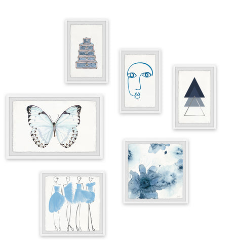 Bleu Nebuleuse Hexaptych