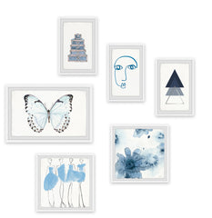 Bleu Nebuleuse Hexaptych