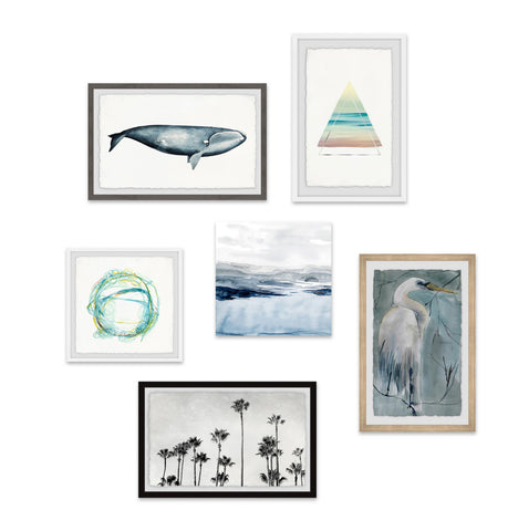 Blue Aura II Hexaptych