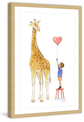 Giraffe and Boy