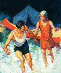 Camping Couple Goes Swimming