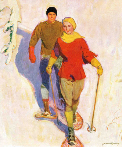 Couple Wearing Snowshoes