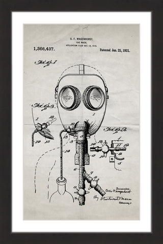 Gas Mask 1921 Old Paper