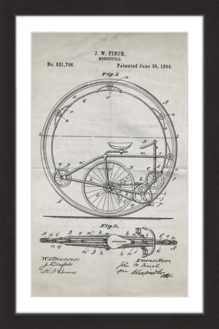Monocycle 1894 Old Paper