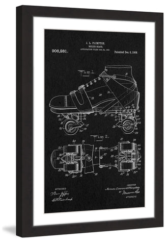 Roller Skate 1908 Black Paper