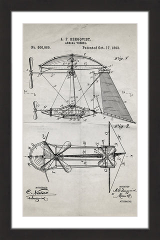 Aerial Vessel 1893 Old Paper