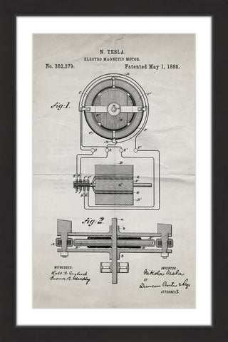 Tesla Motor 1888 Old Paper