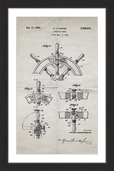 Boat Steering Wheel 1941 Old Paper