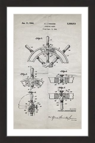 Boat Steering Wheel 1941 Old Paper