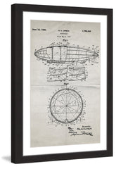 Dirigible 1922 Old Paper