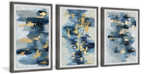 Blue Florals Triptych