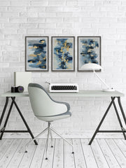 Blue Florals Triptych