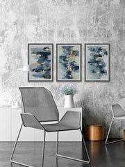 Blue Florals Triptych
