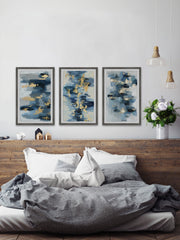 Blue Florals Triptych