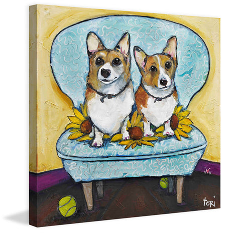Corgi's In Chair