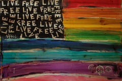 Live Free Rainbow Flag