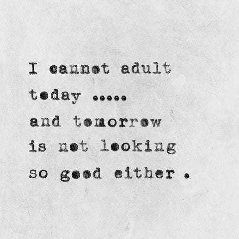 I Cannot Adult Today