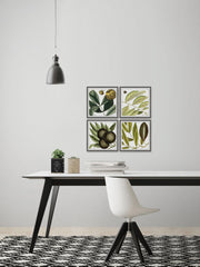 Green Catkins Quadriptych