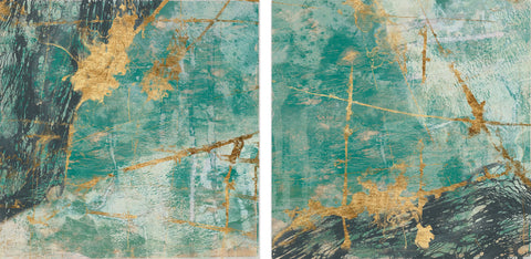 Teal Lace Diptych
