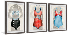 Vintage Bathing Suit Triptych