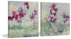 Fuchsia Treeline Diptych