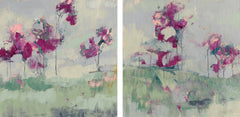 Fuchsia Treeline Diptych