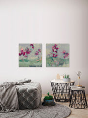 Fuchsia Treeline Diptych