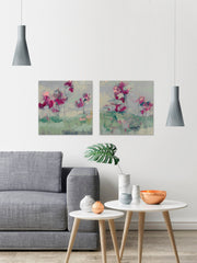 Fuchsia Treeline Diptych