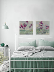 Fuchsia Treeline Diptych