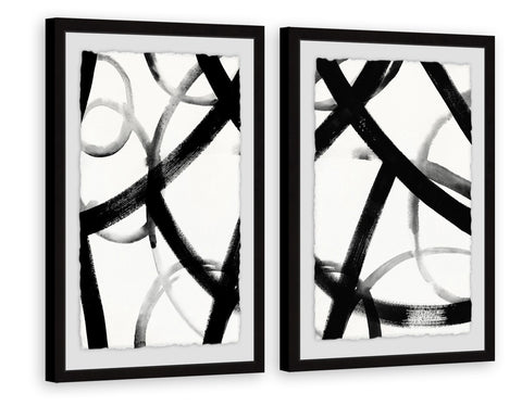 Monochrome Ripple Diptych