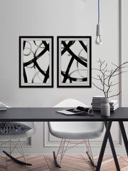 Monochrome Ripple Diptych