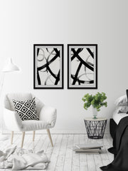 Monochrome Ripple Diptych