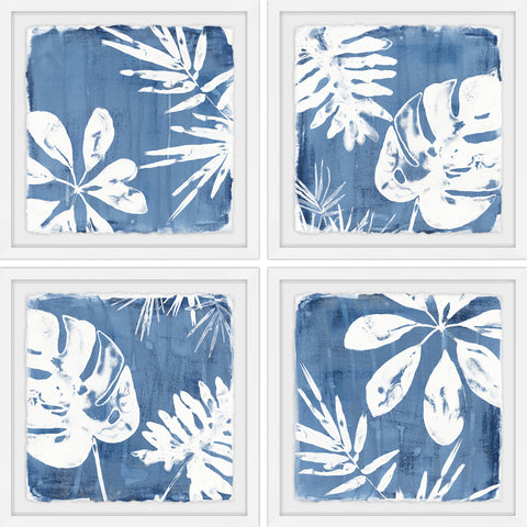 Tropical Indigo Impressions Quadriptych