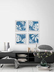Tropical Indigo Impressions Quadriptych