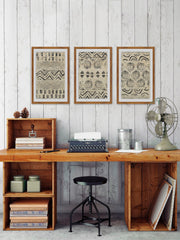 Boho Lines Triptych
