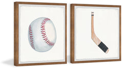 Baseball and Hockey Stick Diptych