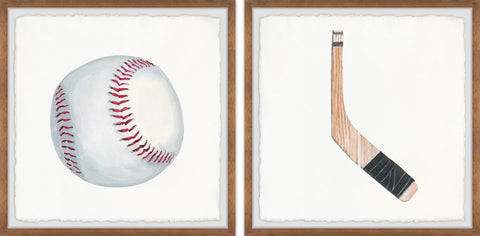 Baseball and Hockey Stick Diptych