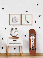 Baseball and Hockey Stick Diptych