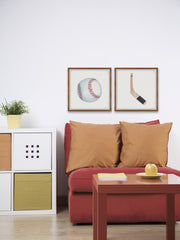 Baseball and Hockey Stick Diptych